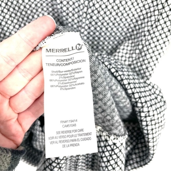 MERRELL Black/White Cowl Neck Long Sleeve Active Athleisure Dress - Picture 6 of 7